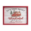 flangairy Red Truck Christmas Wall Decor, Wooden Its The Most