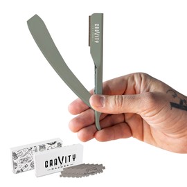 Professional Straight Razor - Ultra Exposed Straight Razor Kit with 10 Gravity Premium Blades, 2mm Exposed (Dynasty)