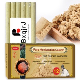 12 Rolls/Box Pure Moxa Rolls for Gentle moxibustion 50:1 Extraction 3 Years Old high Purity Handmade Moxa Sticks (12 Rolls in a Box) - 1 Box