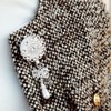 Qinsuee Handmade Bling Rhinestones Retractable Badge Reel, Name Badge Holder