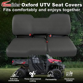runfider UTV Seat Covers fit for Polaris Ranger 1000 2020 2021 2022 2023 2024 2025 2026 for Polaris Ranger XP 1000 2017 2018 2019 2020 2021 Oxford Fabric Bench Seat Cover Set Front Accessories Gray