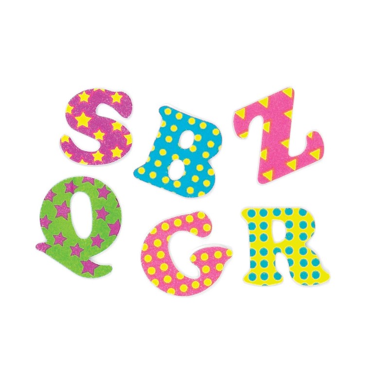 Baker Ross AF422 Capital Letters Foam Rubber Stickers with Patterns,