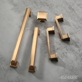 Alzassbg 6 Pack Champagne Bronze Cabinet Pulls, 7-1/2 Inch(192mm) Hole Center Cabinet Handles Kitchen Pulls for Cabinets and Drawer AL3071TGP