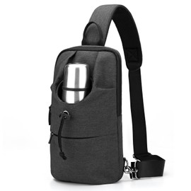 Beamyth Crossbody Sling Backpack for Men Women Sling Bag Multipurpose Travel Hiking Cross Body Chest Bag, Black, 12.2*7.5*3.9inch, Waterproof Sling Bag Crossbody Backpack for Men