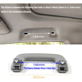 Krobelus Auto Roof Pull Handle Grab Rail Grey with Hook LH=RH Universal for Toyota for Corolla for Rav4 Yaris Vios OEM:74610-52020 (Front Handrail Without Hook(Gray) 1Pcs)