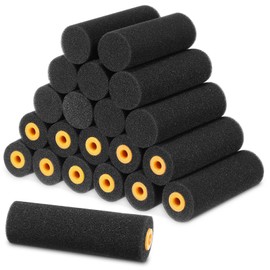 Leriton 20 Pcs 4 Inch Black Foam Paint Roller High Density Foam Roller Mini Paint Roller Refills Paint Edger Tool for Walls Brings Smooth Finishes Flat Surfaces