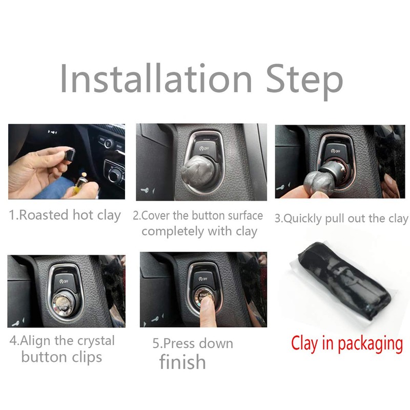 Lanyun crystal style engine start stop switch ignition button fit