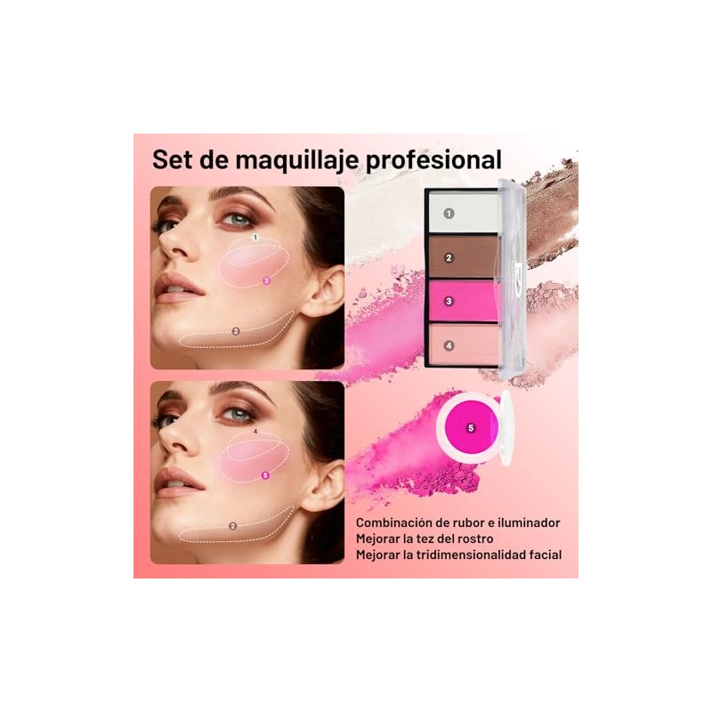 24PC Kit Maquillaje para Mujer, Kit Cosmético Completo Todo en