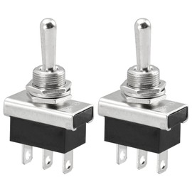 Heschen Metal Toggle switch Flick Flip, KN3D-103, 12V 25A, SPDT, ON/OFF/ON, 3 Positon, 3 Pin, for Car Dash Light (2)