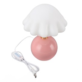 LED Table Lamp Mushroom Shape Dimmable 3 Color Temp USB Plug in Decorative Desk Night Light for Bedroom Bedside