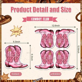 100 Pcs Cowgirl Napkins Western Cowgirl Boot Design Western Disposable Party Napkins for Birthday, Tissue Dinner Table Decor, Garden Parties, Outdoor Barbecues, Bridal Showers