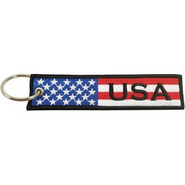 Llavero de la bandera de Estados Unidos, 100% bordado