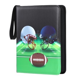 Zettokete 4 Pocket Football Card Binder,50 Double-Sided Pages for 400 Slots for Sports Cards,Collectible Trading Card Protective Album