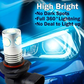 HQRP 2-Pack 9005 HB3 H10 LED 5-SMD Bulb Lamp 12V for Car Auto Fog Driving Light