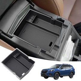 JKCOVER Upgraded Design Center Console Organizer Tray Compatible with Subaru Forester 2024 2023 2022 2021 2020 2019 Interior Armrest Insert Storage Box Easy Removal Accessories