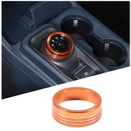 Gear Shift Switch Button Ring Trim Cover Fit for Ford Maverick 2022 2023 2024, Aluminum Gear Shifting Knob Cover Trim - Orange