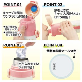 Skater SDC4-A Children's Stainless Steel Water Bottle, Direct Drinking, 16.5 fl oz (470 ml), Totoro Mei, Lightweight Type, For Girls, Cold Insulation, Sports Bottle, Cute, Kids, Children, Water Bottle