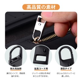 Zipper Pull Replacement Zipper Parts Zipper Repair Kit Zipper Handle Replacement Zipper Pull Parts (Black + Silver)