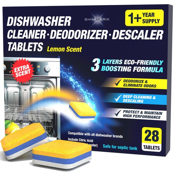 Dishwasher Cleaner Deodorizer Descaler Tablets - 56 Tabs - 1