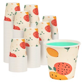 METAPRINT 100 Pack 3 oz Bathroom Cups, Disposable Paper Cups with Rolled Rim, Small Paper Mouthwash Cup for Guest Bathrooms, Vanity & Office Use, Off-white
