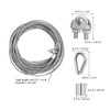 1/8" Wire Rope Kit - 50FT Steel Cable with Loop