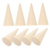 10pcs Diy Cone Craft Accessories Unpainted Wooden Cone Shape Ornaments