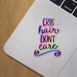 Holographic Decal Stickers of Crib Hair Dont Care Premium Waterproof Vinyl Decal Stickers for Laptop Phone Accessory Helmet Car Window Mug Tuber Cup Door Wall Decoration ANDVER3g8565aHO