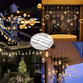 Kamozimi Hooks for Outdoor String Lights Clips: 27Pcs Heavy Duty Cable Clips with Waterproof Adhesive Strips for Hanging Christmas Light - Outside UV-Resistant Clear Sticky Cord Holders Rope Organizer