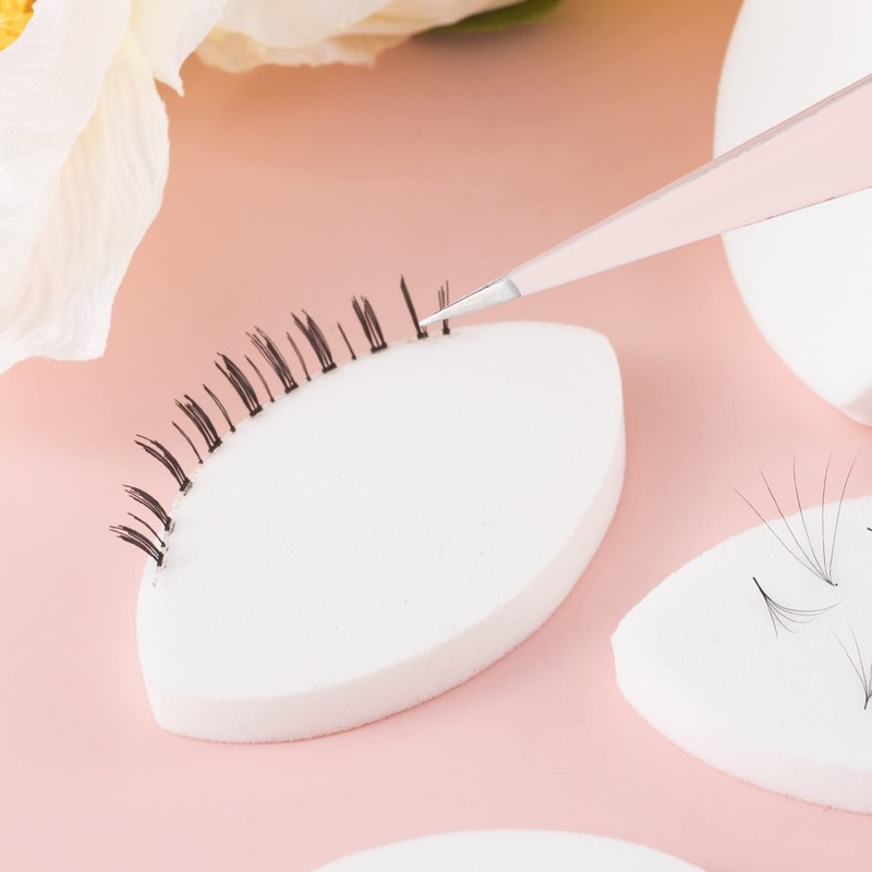 OIIKI Eye Shaped Practice Sponge, 10Pcs Lash Exercise Sponge, Practice