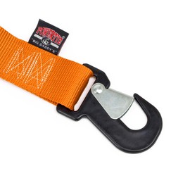 PowerTye 2in x 7ft Big Daddy Ratchet Tie-Downs w/Sheepskin Soft-Tye - Made in USA - 1,500 lb. Working Load Limit / 4,500 lb. Breaking Strength - Orange (Pair)