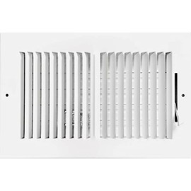 HBW 10"x 6" (duct opening size) 2-way Stamped Face Steel Ceiling/sidewall Air Supply Register - Vent Cover - Actual Outside Dimension 11.75" X 7.75"