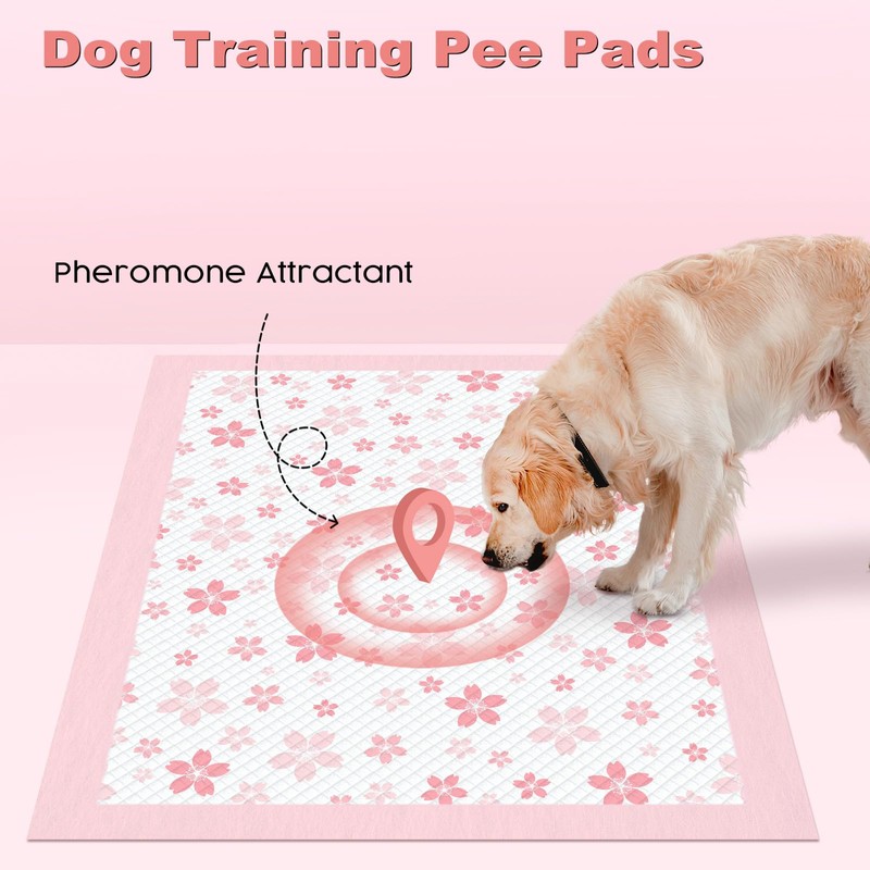 MIZOK Dog Pee Pads 28x34in Pink, Puppy Pads Extra Large