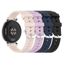 TenCloud 4Pack Compatible with Garmin Lily 2 Watch Band 14mm Silicone Sport Wristbands Accessory Compatible for Garmin Lily 2 Band (Pink,Violet,Navy, Black)