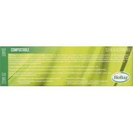 BioBag 100% Certified Compostable Resealable Food Storage Bags, 20 Count, Quart, Perfect for Refrigerator or Freezer