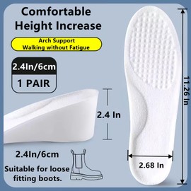 Brandone Height Increase Insoles Shoes Men 3 Inch,Shoe Wedges Height Inserts,Height Increase Insoles for Man Women,Height Boosting Insoles That Make You Taller,Heel Lifts (11.26''Lx2.4''UP) (1PAIR)