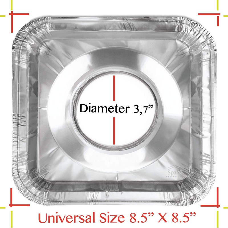 Disposable Gas Burner Liners 50 Pack, Aluminum Foil Square Stove