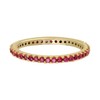 GOURIK Yellow Gold Plated Stackable Lab Created Ruby Ring for