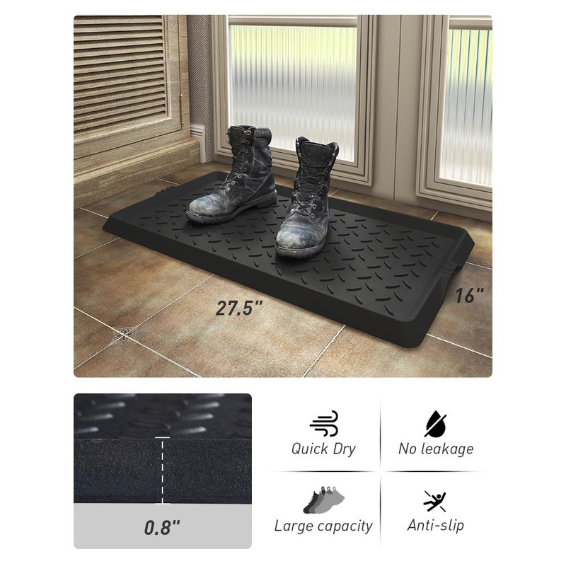 SUPENUIN Boot-Tray Heavy Duty Rubber Mat with Lip Waterproof Shoe