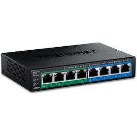 TRENDnet 8-Port Gigabit GREENnet PoE+ Switch, TPE-TG44G, 4 x Gigabit PoE/PoE+ Up to 30 W/Port, 4 x Gigabit, 61 W Power Budget, 16 Gbps Switch Capacity, Ethernet Unmanaged Switch
