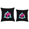 Therian quadrobics sign with jumping girl logo Therianthropy Throw Pillow