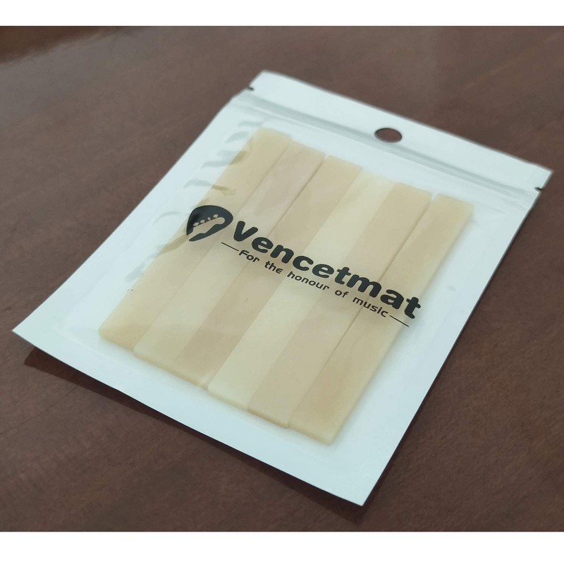 Vencetmat 6Pcs Unbleached Blank & Uncut Guitar Saddles Pure Bone