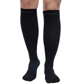 Compression Socks 8-15 mmHg - Support Hose Knee High Stockings Varicose Veins Compression Socks for Women& Men , Soothe Relief Circulation and Swelling (BLACK, 4XL)