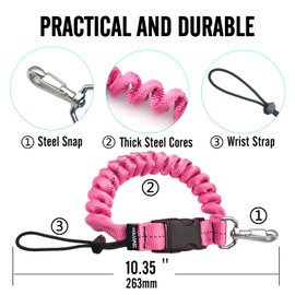 nitescuba Spiral Cable Spring Coil for Diving, Diving Accessories, Anti-Lost Spring Coil Lanyard with Quick Release Buckle for Underwater Cameras and Diving Flash Lights, pink