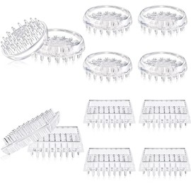 Queekay 12 Pieces Carpet Protector Spiked Plastic Caster Cups Round and Square Comfortable Touch Caster Cup Spiked Furniture Protector for Sofas, Tables, Chairs Offices Bookcases Other