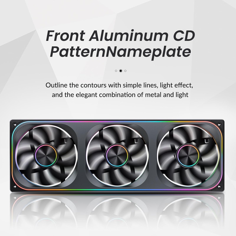 ​JONSBO ZA-360BR (Reverse) PC Case Fan,All(3)-in-One,Single Frame Unit with 3x120mm
