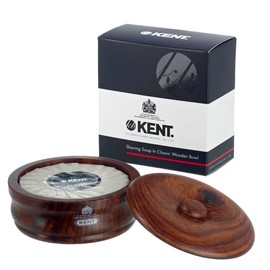 Kent SB6 Dark Wood Shaving Bowl with soap