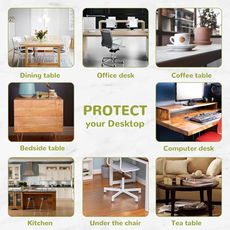 Eisdroma 20 x 32 Inch Clear Table Cover Protector, Clear