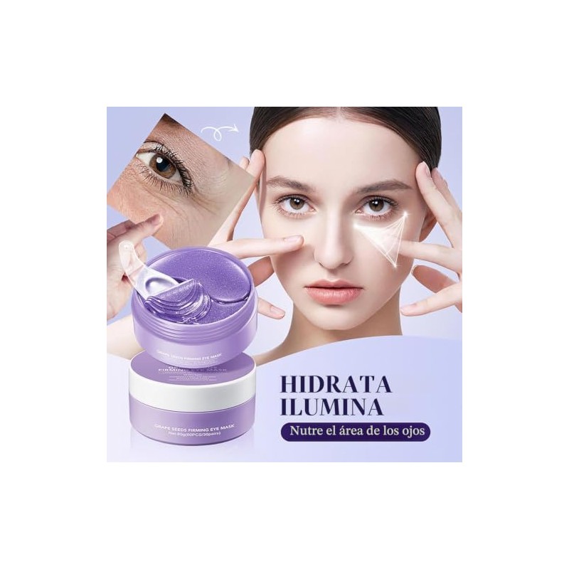 60 Parches de Ojos con Semillas de uva y Colágeno