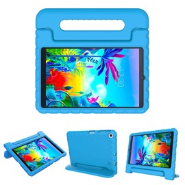 CCambro Kids Case for LG G Pad 5 10.1 FHD 2019 (Model: LMT600), Light-Weight EVA Soft Foam Durable Rugged Shockproof Kidsproof Child Cover Foldable Handle to Kickstand, Blue