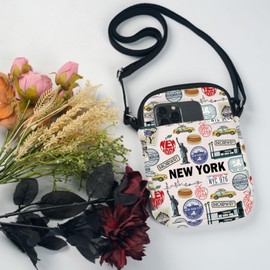 UJIMS New York Souvenir for Travelers New York Travel Crossbody Bag New York City Themed Gifts New Yorker Trip Gifts (NewYorkCBag)